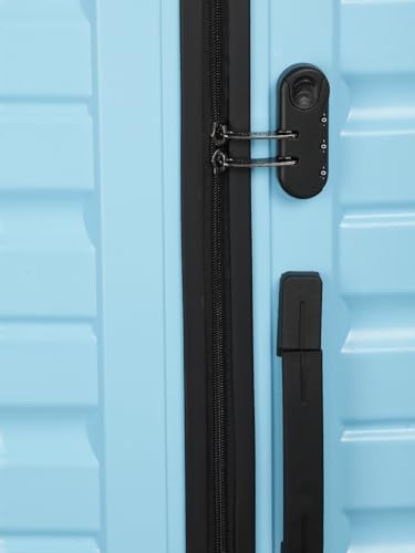 Image of Teakwood 76 CM Unisex Trolley Bag for Travel, Hard Cabin Trolley Large Travel Suitcase Bag, Lock System 360 Degree 8 Rotating Wheels (76 CM, Sky Blue)
