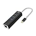 USB C to Ethernet, CableCreation Type C to Gigabit with 3 USB 3.0 Aluminum Adapter, 10/100/1000 Mbps Thunderbolt 3 Compatible, for PC Laptop Windows macOs USB Flash Drives etc, Black