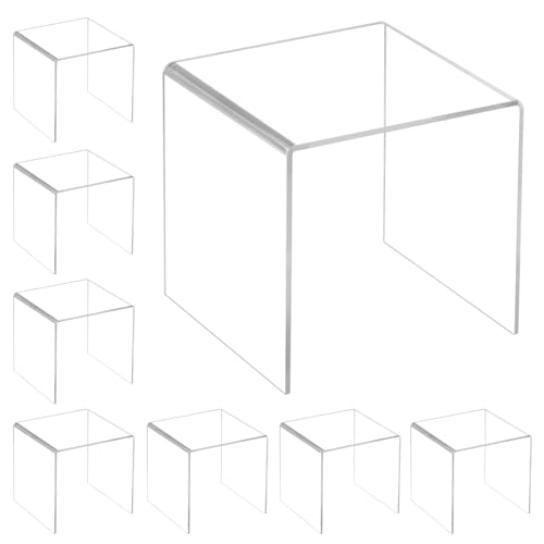 Soporte para manualidades transparente QWORK con elevación estable de acrílico 8 piezas 2