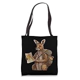 Funny Kangaroo with Map and Backpack Costume Tote Bag