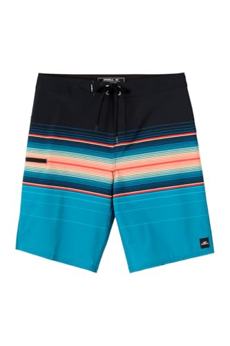 O'NEILL Boy's 17 Stripe Boardshorts - Water Resistant Swim Trunks for Kids with Quick Dry Stretch Fabric and Pockets