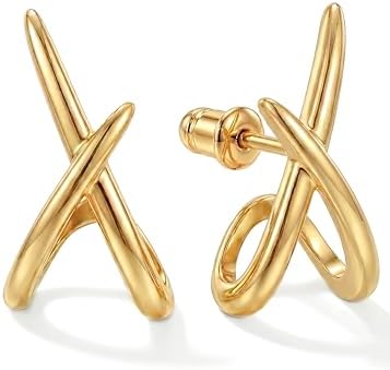 Gold Earrings for Women Trendy,14K Gold Stud Earrings Dainty Earr...