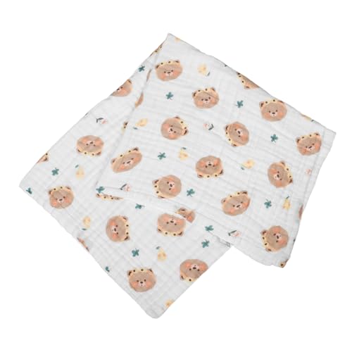 Milisten Puckdecke aus Baumwolle für Neugeborene Weiche Babydecke für Kinderzimmer Multifunktionale Wickeldecke für Jungen und Mädchen Passende als Babytuch oder Decke