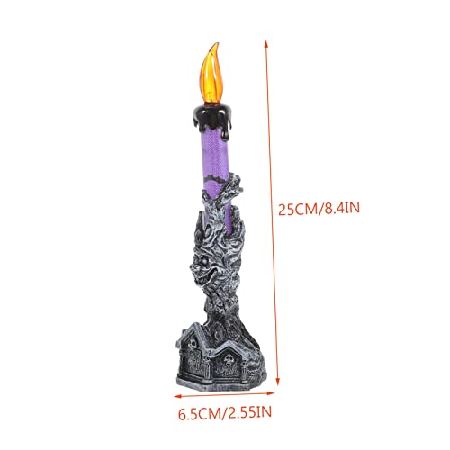 Lámpara de lápida LED de Halloween NUOBESTY pack de 2 velas sin llama decorativas 2
