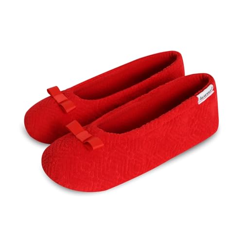 Image of isotoner Women's Diamond Microterry Ballerina Slippers