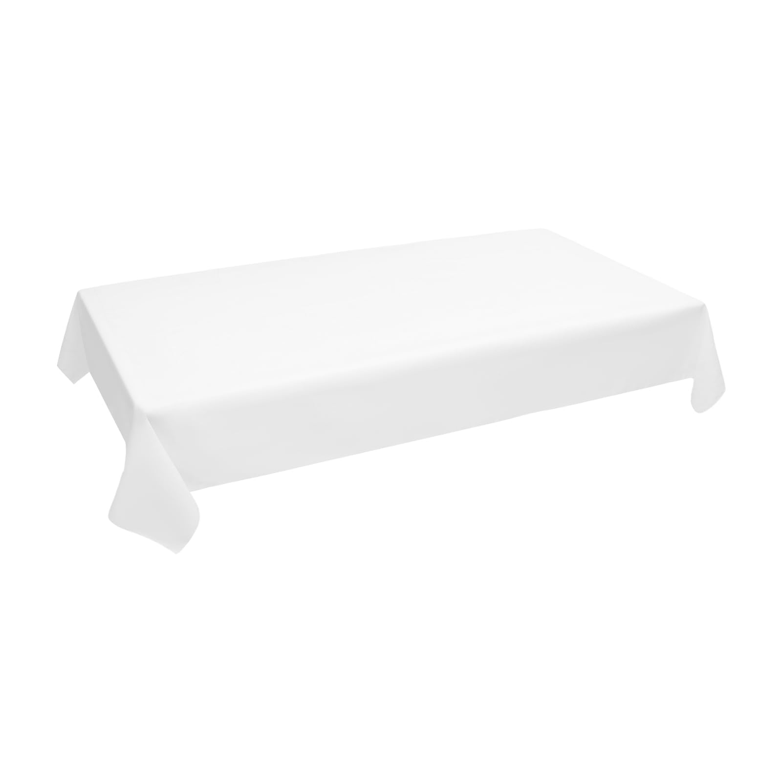 Lot de 10 nappes rectangulaires blanches en polyester pour mariage, fête et Noël - 260 x 153 cm