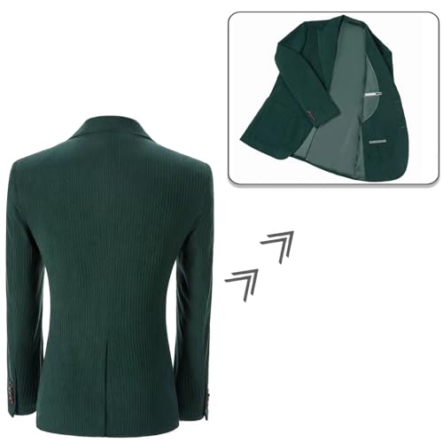 Mens Suit 2 Piece Corduroy Suits for Men Slim Fit Suit Blazer Pants Set Formal Wedding Prom Tuxedos Business Suit4