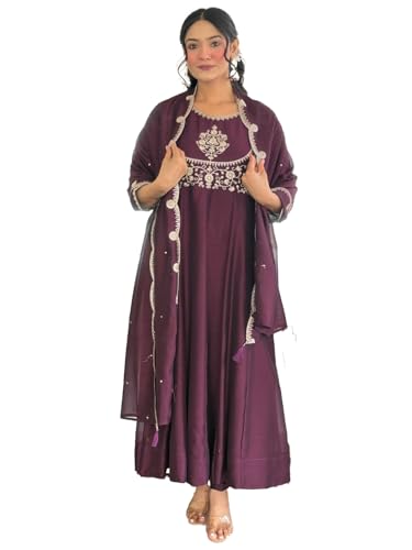 Ensemble Kurta en soie Vichitra Yashika, l'excellence de la broderie