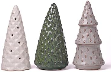 HAUCOZE 3pcs Christmas Figurine Decor Tree Statue Modern Sculptur...