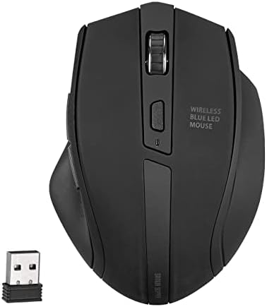 サンワダイレクト ワイヤレスマウス 静音 5ボタン 中型 ブルーLED 究極の握り ブラック 400-MAW154BK