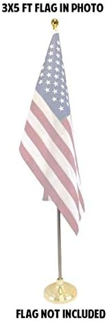 Flags Importer 8ft Flag Pole (Ball Top) & Gold Base Bundle Kit