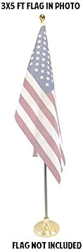 Flags Importer 8ft Flag Pole (Ball Top) & Gold Base Bundle Kit