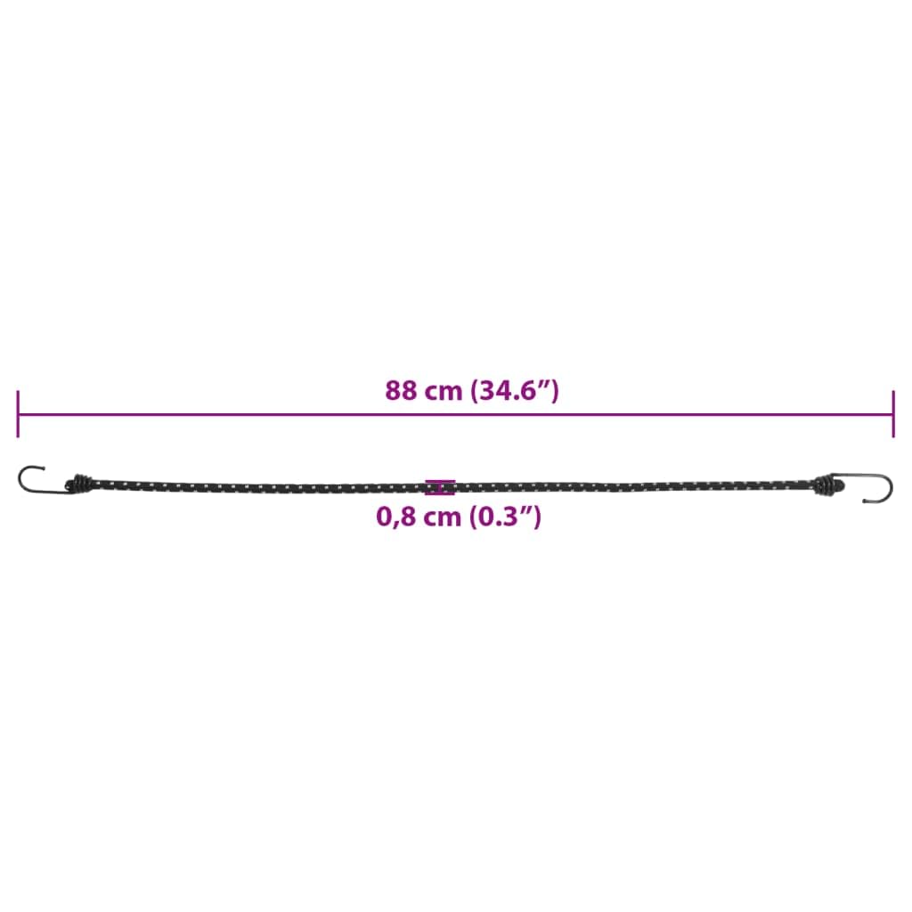 Homgoday Lot de 50 tendeurs avec bandes réfléchissantes et crochets - 88 cm - Pour sécuriser les bâches, bagages, tentes, vélos, meubles de jardin, couvercles de poubelle à roulettes
