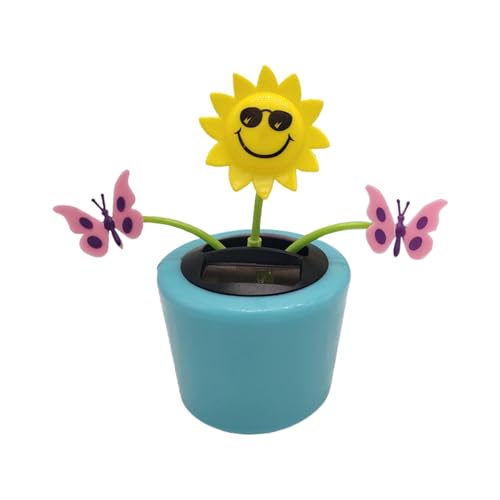 Flor con energía Solar - Flores danzantes solares, Flor con energía | Adorno para Coche, decoración para Coche con energía Solar, Bonita decoración Solar para jardín con Movimiento Animado pa