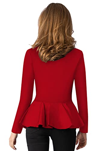 Hybrid Women's Relaxed Jacket Zipper Suit Office And Parties Coat Jacket Kjk1137 1012 Red Xl #TOP4