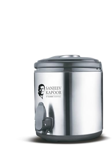 Image of Sanjeev Kapoor by Classic Essentials 4.5L Stainless Steel Vacuum Insulated Thermo Jug - Double Wall Water Dispenser for Hot & Cold Beverages, Silver (4500ml)
