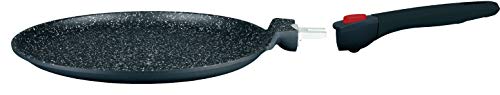 HAUSSMANN heritage-Poêles à Crêpière 28cm - Manche Amovible - Fonte d'Aluminium - Revêtement antiadhésif type pierre - Tous feux dont induction - Sans...
