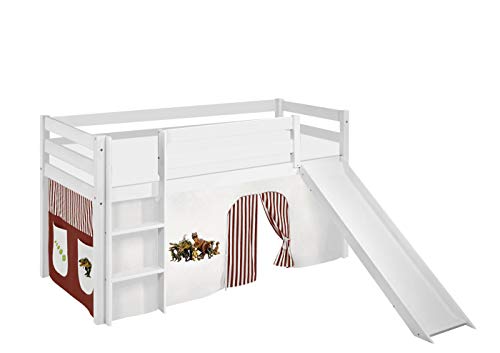 Lilokids Spielbett JELLE mit Rutsche und Vorhang Kinderbett, Holz, weiß, 208 x 98 x 113 cm Cover