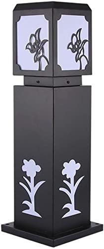 MYUYEE Lampada a Colonna Europea lampione Lampada da Esterno Lampada da Giardino Lanterna Lampada a Colonna in Alluminio e Vetro Lampada da Tavolo Impermeabile,