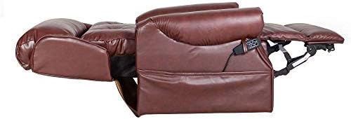 The Oakworth Dual motor riser recliner mobility chair with additional powered headrest - Chestnut Leather