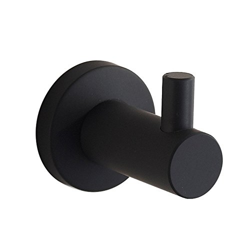 CASEWIND Perchero para toallas negro mate, perchero de pared, perchero de acero inoxidable con taladro para cocina baño ducha Cover