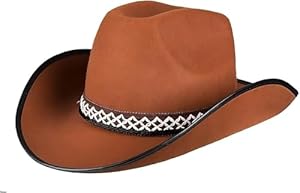Boland 54370 - Kinderhut Cowboy Junior, braun, Borte, Hutschnur, one size, Karneval, Halloween, Fasching, Mottoparty, Kostüm, Theater, Verkleidung, Accessoire
