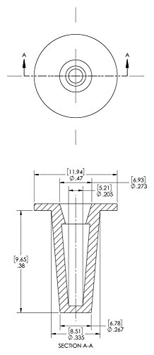 Image of Caplugs T-1X T Series, Plastic Tapered Cap and Plug, Red LD-PE, Protective Closures, Dust & Moisture Seals, MIL Spec, SAE Fittings, EZ Remove, Cap OD 0.205 inch x Plug ID 0.335 inch, Pack of 200 (99394264)