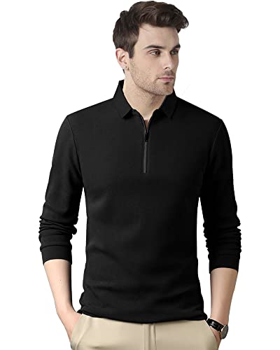 Image of Noble Monk Men's Polycotton Regular Fit Full Sleeves Polo T-Shirt