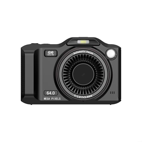 Appareil photo numérique 4K noir à double objectif et écran HD de 7,1 cm avec zoom 18x et WiFi