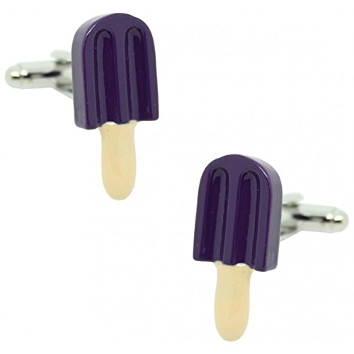 Gemelos Helado de Mora en plata para camisas de hombre elegantes