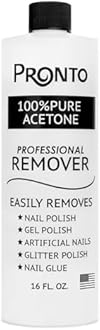 Pronto 100% Acetone Nail Polish Remover - Gel Polish Remover for Nails | Acetone Nail Polish Remover & Remover For Nails, Glue, Gel, Acrylic & Dip | 100 Percent Pure Acetone, 16 Fl oz (Pack of 1)