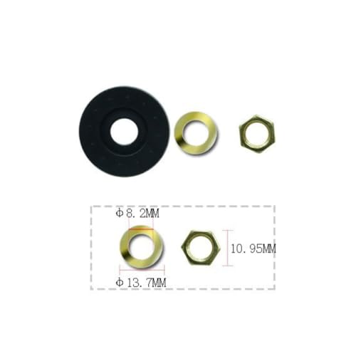 Cabilock Uhrwerk Ersatzteile Muttern Und Unterlegscheiben Set Für Wanduhr Quarz Uhr DIY Montage 12 Stück Metall Und Gummi Zubehör Für Präzise Zeitmessung Und Reparatur
