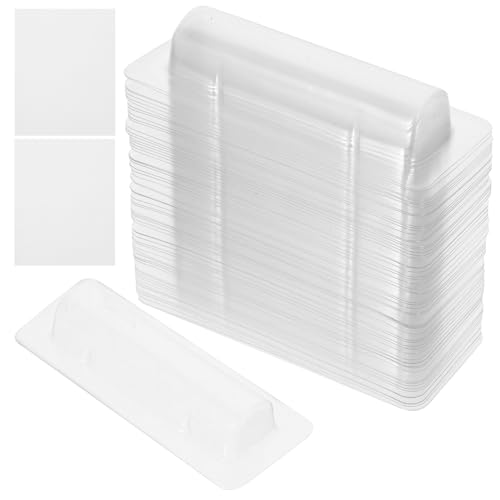 FOMIYES 60pcs Clear Lip Balm Holder Plastic Lip Balm Pouches Adhesive Lip Balm Domes Compact Money Card Holder Clear Lip Balm Holders for Money Cash Card Supplies