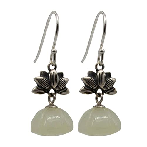 Boucles d'oreilles S925 jade naturel anti-allergie pour oreilles sensibles
