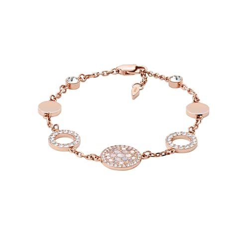 Fossil Armband Für Frauen, 19 Cm + 2,5 Cm Verlängerung Rosa, Rose Gold Perlmutt, Edelstahlarmband, JF01739791
