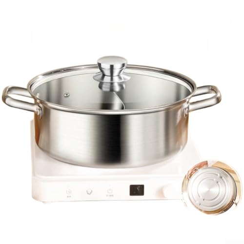 Grande marmite en acier inoxydable à double saveur avec couvercle 41cm - 2