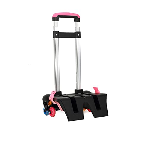 BOUACOUA Rucksack Trolley - Gepäckwagen Rolltrolley Hand Aluminiumlegierung Falttrolley Warenkorb für Rucksack (Rose, 6 Räder) Cover