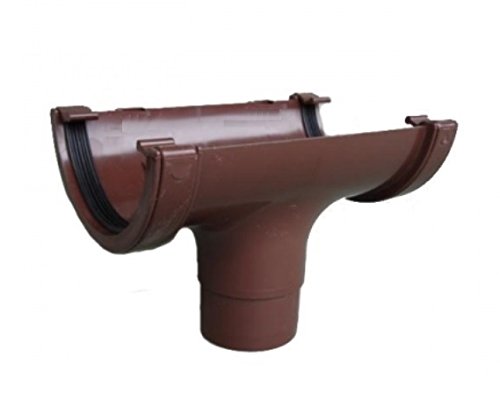 Marshall Tufflex Brown Round Gutter - Running Outlet - Gutter Accessories