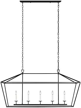 Sea Gull Lighting Dianna-5 Light Medium Linear Chandelier-16.88 Inch Wide by 24.38 Inch high-Midnight Black Finish-Incandescent Lamping Type