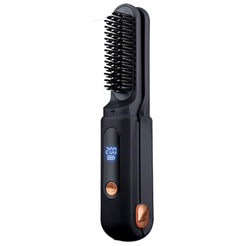 Fer à lisser sans fil, rechargeable, écran LED, plaques chauffantes en céramique avec 3 réglages de température, outil de coiffure au design compact, accessoire de coiffure pour voyage, plage, salon