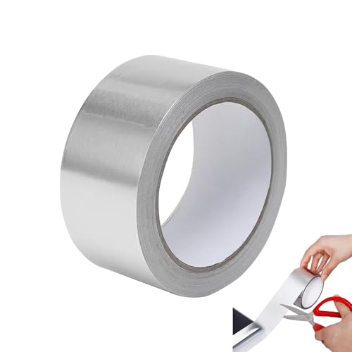 Cinta adhesiva de aluminio de alta calidad, 48 mm x 50 m, adhesiva, impermeable y resistente al calor, para sellar, reparar, aislar y ventilar, indispensable para tu caja de herramientas