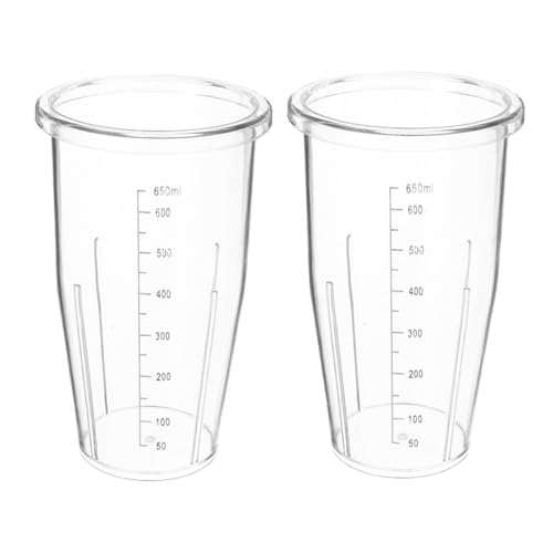 IMIKEYA 2 Vasos de Repuesto para Batidora de 650 Ml Vaso Medidor Transparente de Plástico con Escala Accesorio Compatible para Licuar Mezclar y Triturar Recipiente Resistente para Uso