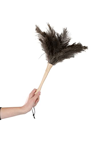 Image of Superio Ostrich Feather Duster Fluffy Dust Remover, with Wooden Handle Reusable for Cleaning Homes, Ceilings, and Furniture (3 Pack) (1 Pack)