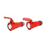 MeLphi 1 PCS Male and Female Butt Plug and Socket 16A 32A IP44 Waterproof Industrial Connector Exposed and Concealed red (Size : LX 225Z 5 core 32A)