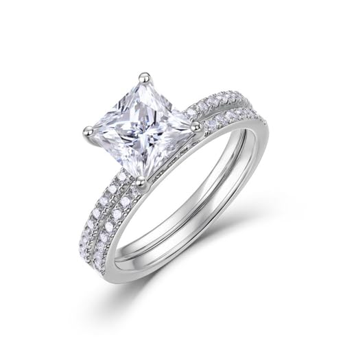 Alliance en moissanite princesse 2 carats d'une brillance éternelle pour un éclat VVS1 incomparable