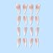Extra Long Press on Nails Stiletto French Tip Gradient Pink to White Press Ons Point Fake Nail for Women and Girls 24 Pcs