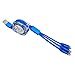 DeHasion 2 Packs 5ft 3 in 1 Charging Cable Retractable Multi Charger Cord Multiple USB Cable Micro USB Type C Universal 3 in 1 USB Cord for All Phones Samsung, Moto, BlackBerry, Nokia, LG, (Blue)