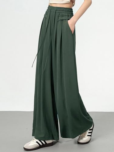 Image of KOTTY Women's Solid|Drawsting|Front Pocket|Wide Leg Style|High Rise|Casual Pant
