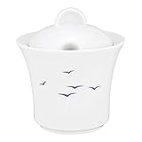 0.25 L inhalt Seltmann 001.153562 Savoy Porzellan 2 Zuckerdose, Rund, Blau, 33374 Blaue Möwen Tiermotiv Dekor, Mit Weiß Deckel, 0.25 L, 9.7cm Durchmesser, 10.7cm Höhe