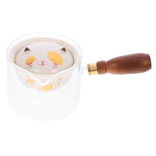 BIUDECO Tetera para Uso Doméstico con Mango de Madera Antiescaldadura Estructura Giratoria Resistente y Elegante para Infusionar Té Sueltas y Flores